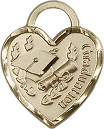 [3406GF] 14kt Gold Filled Graduation Heart Medal