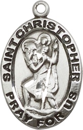 [3980SS] Sterling Silver Saint Christopher Medal