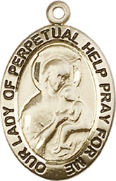 [3982GF] 14kt Gold Filled Our Lady of Perpetual Help Medal