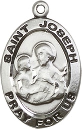 [3984SSY] Sterling Silver Saint Joseph Medal - With Box