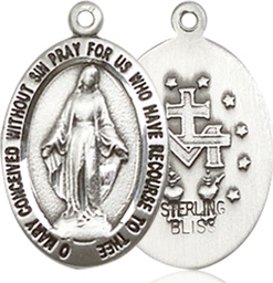 [3985SSY] Sterling Silver Miraculous Medal - With Box