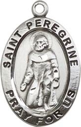 [3986SS] Sterling Silver Saint Peregrine Medal