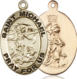 [3987GF] 14kt Gold Filled Saint Michael the Archangel Medal