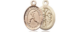 [9183KT] 14kt Gold Saint Sebastian  Softball Medal