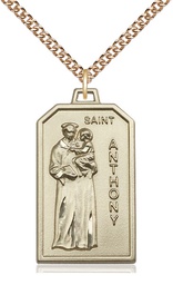 [5723GF/24GF] 14kt Gold Filled Saint Anthony Pendant on a 24 inch Gold Filled Heavy Curb chain