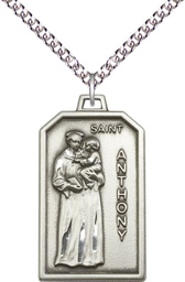 [5723SS/24SS] Sterling Silver Saint Anthony Pendant on a 24 inch Sterling Silver Heavy Curb chain