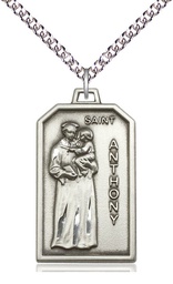 [5723SS/24SS] Sterling Silver Saint Anthony Pendant on a 24 inch Sterling Silver Heavy Curb chain