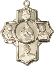 [5728GF] 14kt Gold Filled Polish 4-Way Medal