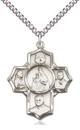 [5728SS/24SS] Sterling Silver Polish 4-Way Pendant on a 24 inch Sterling Silver Heavy Curb chain