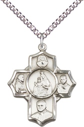 [5728SS/24SS] Sterling Silver Polish 4-Way Pendant on a 24 inch Sterling Silver Heavy Curb chain