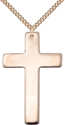 [5735GF/24GF] 14kt Gold Filled Cross Pendant on a 24 inch Gold Filled Heavy Curb chain