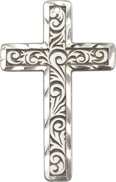 [5737SS] Sterling Silver Knurled Cross Medal