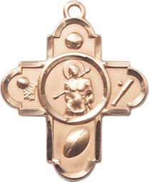 [5749GF] 14kt Gold Filled 5-Way St Sebastian Medal