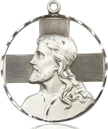[5848SS] Sterling Silver Christ Profile Medal