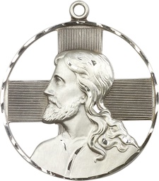 [5848SS] Sterling Silver Christ Profile Medal