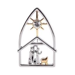 [RO-13389] 1.5"H Nativity Pin - Carded - Christmas