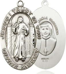 [5874SS] Sterling Silver Divine Mercy Medal