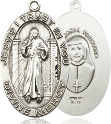 [5874SS] Sterling Silver Divine Mercy Medal