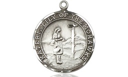 [5899SS] Sterling Silver Saint Kateri Medal