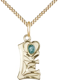 [5901GF/18G] 14kt Gold Filled Miraculous Pendant on a 18 inch Gold Plate Light Curb chain