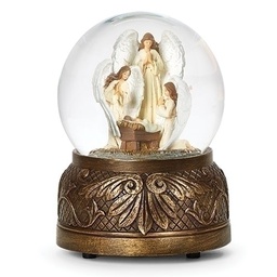 [RO-134097] 5.7"H Mus 3 Angels Glitterdome