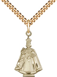 [5909GF/24G] 14kt Gold Filled Infant Figure Pendant on a 24 inch Gold Plate Heavy Curb chain