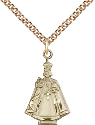 [5909GF/24GF] 14kt Gold Filled Infant Figure Pendant on a 24 inch Gold Filled Heavy Curb chain