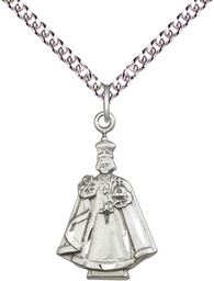 [5909SS/24SS] Sterling Silver Infant Figure Pendant on a 24 inch Sterling Silver Heavy Curb chain