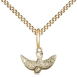 [5911GF/18G] 14kt Gold Filled Holy Spirit Pendant on a 18 inch Gold Plate Light Curb chain