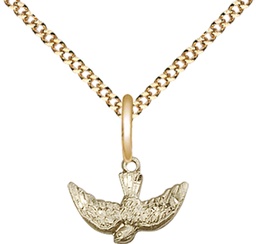 [5911GF/18G] 14kt Gold Filled Holy Spirit Pendant on a 18 inch Gold Plate Light Curb chain