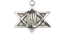 [5917SS] Sterling Silver I Am / Star of David Medal