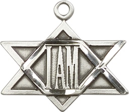 [5917SS] Sterling Silver I Am / Star of David Medal