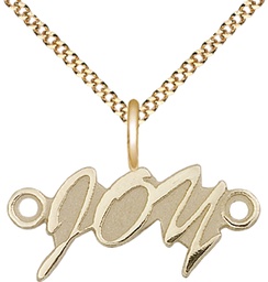 [5918GF/18G] 14kt Gold Filled Joy Pendant on a 18 inch Gold Plate Light Curb chain