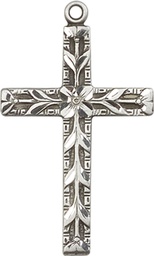 [5921SSY] Sterling Silver Cross Medal - With Box