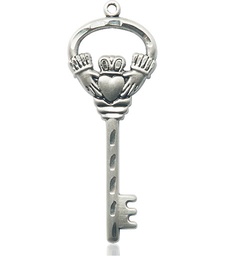 [5110SS] Sterling Silver Key w/Claddagh Medal