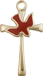 [5229RGF] 14kt Gold Filled Cross / Holy Spirit Medal