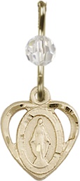 [5401CGF] 14kt Gold Filled Miraculous Medal with a Crystal bead