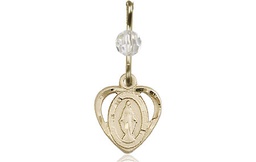 [5401CGF] 14kt Gold Filled Miraculous Medal with a Crystal bead