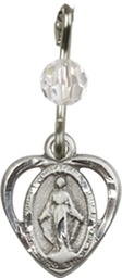 [5401CSS] Sterling Silver Miraculous Medal with a Crystal bead