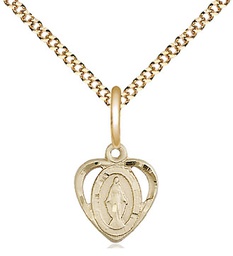 [5401GF/18G] 14kt Gold Filled Miraculous Pendant on a 18 inch Gold Plate Light Curb chain