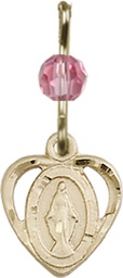 [5401ROGF] 14kt Gold Filled Miraculous Medal with a Rose bead