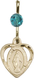 [5401ZCGF] 14kt Gold Filled Miraculous Medal with a Zircon bead