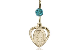 [5401ZCGF] 14kt Gold Filled Miraculous Medal with a Zircon bead