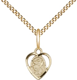 [5403GF/18G] 14kt Gold Filled Saint Christopher Pendant on a 18 inch Gold Plate Light Curb chain