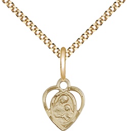 [5405GF/18G] 14kt Gold Filled Saint Ann Pendant on a 18 inch Gold Plate Light Curb chain