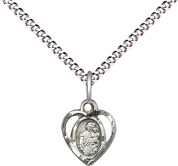 [5406SS/18S] Sterling Silver Saint Joseph Pendant on a 18 inch Light Rhodium Light Curb chain