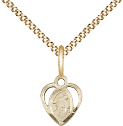 [5407GF/18G] 14kt Gold Filled Guardian Angel Pendant on a 18 inch Gold Plate Light Curb chain