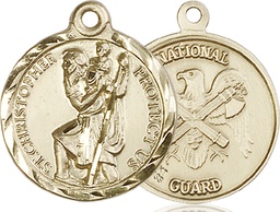 [0192KT5] 14kt Gold Saint Christopher National Guard Medal