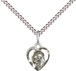 [5408SS/18S] Sterling Silver Saint Anthony of Padua Pendant on a 18 inch Light Rhodium Light Curb chain