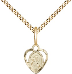 [5410GF/18G] 14kt Gold Filled Our Lady of Perpetual Health Pendant on a 18 inch Gold Plate Light Curb chain